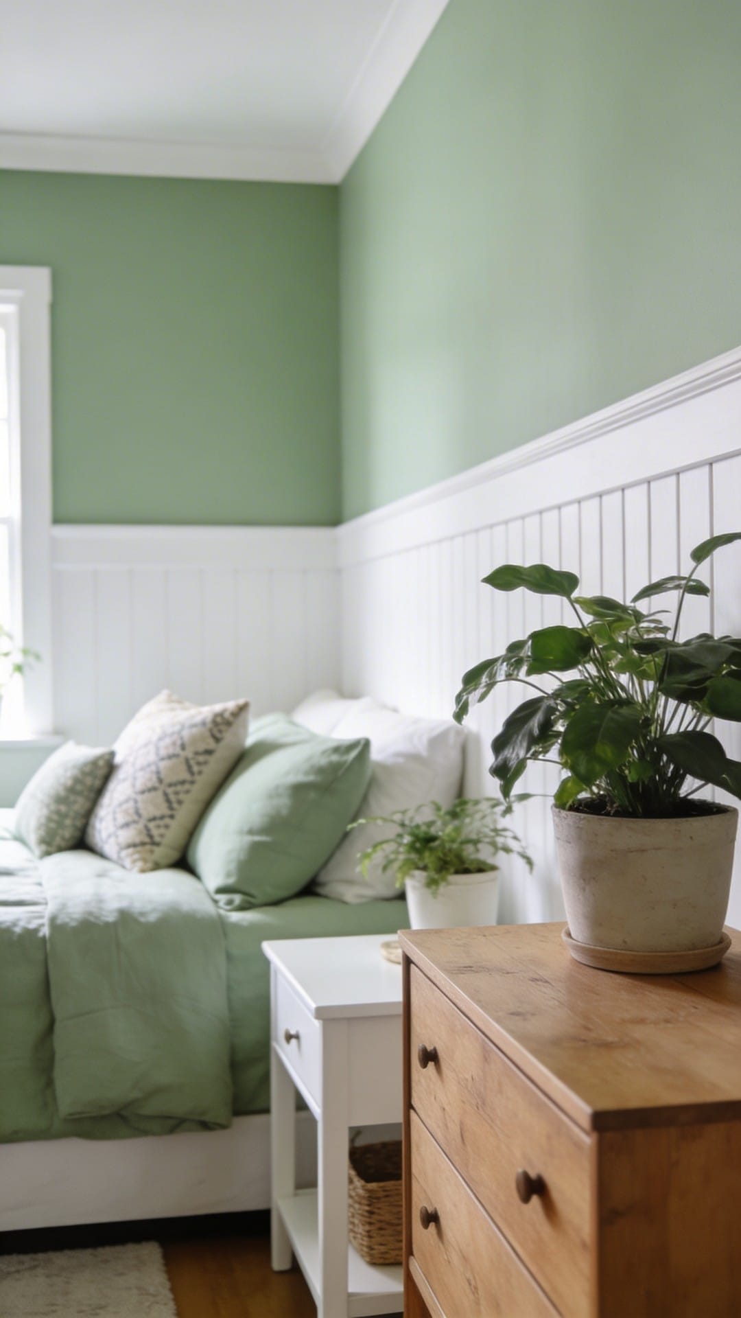 Two-Tone Walls With White Wainscoting