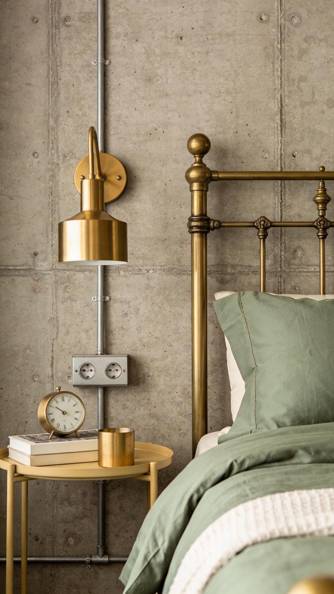 Urban Loft With Concrete And Brushed Brass