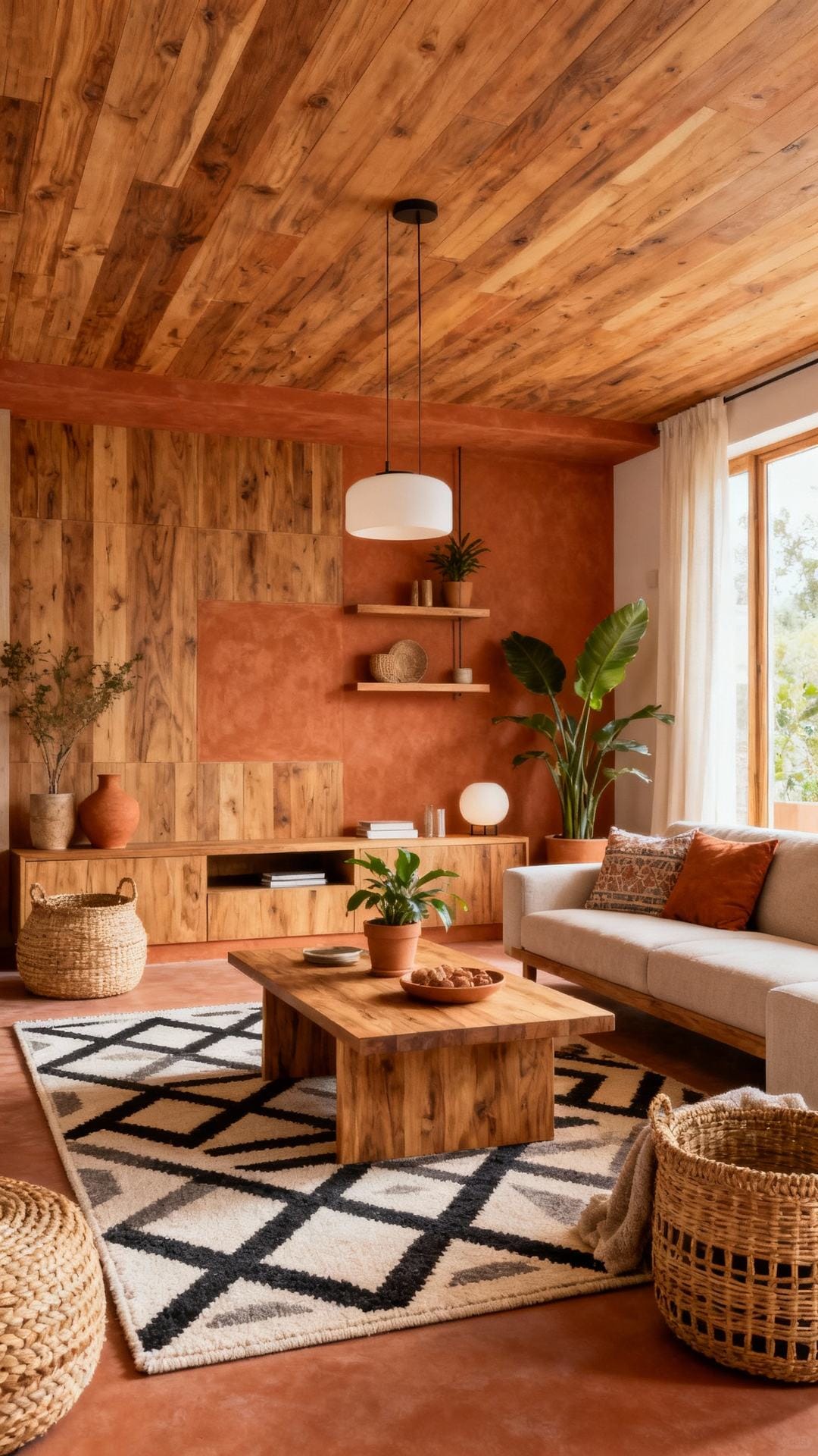 Warm Modern with Wood and Terracotta