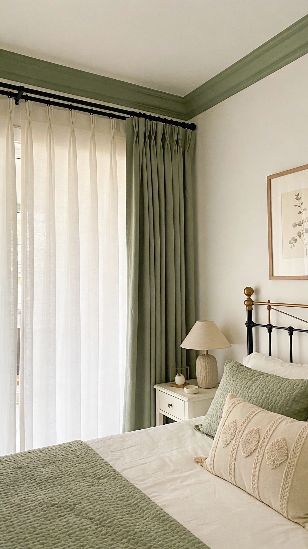 White Ceiling, Sage Crown Molding