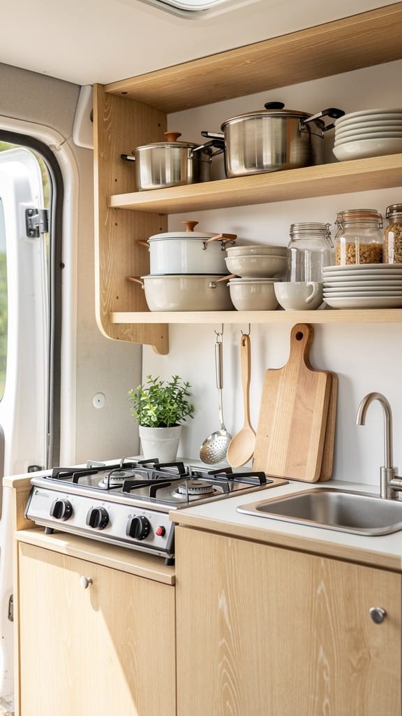 Add Compact Open Shelving