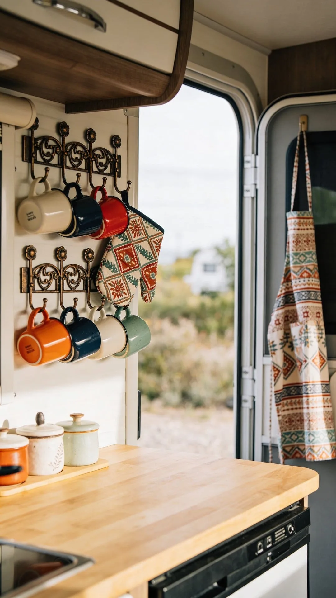 decorative hooks for camper kitchen organization and wall decor