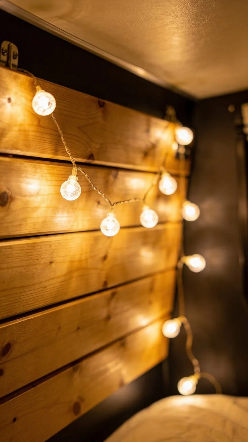 Warm ambient lighting layered through a relaxed living room at night