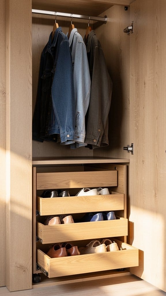 Add a Slide-Out Shoe Organizer