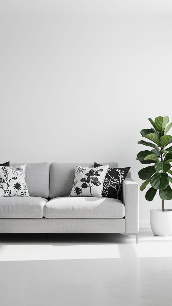 Black-and-White Botanical Pillows