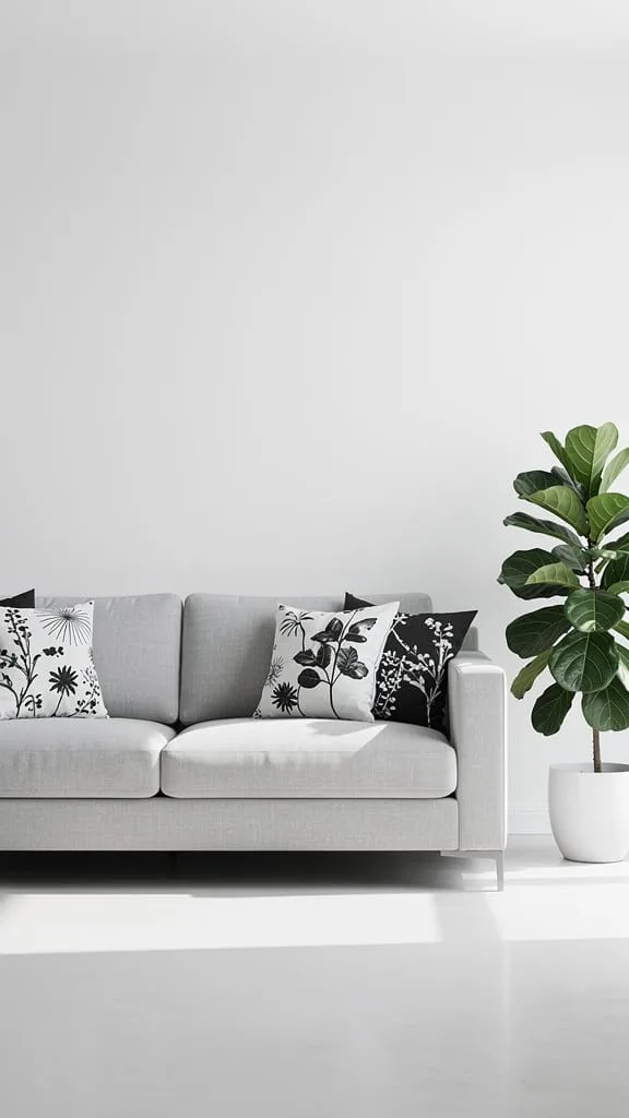 Black-and-White Botanical Pillows