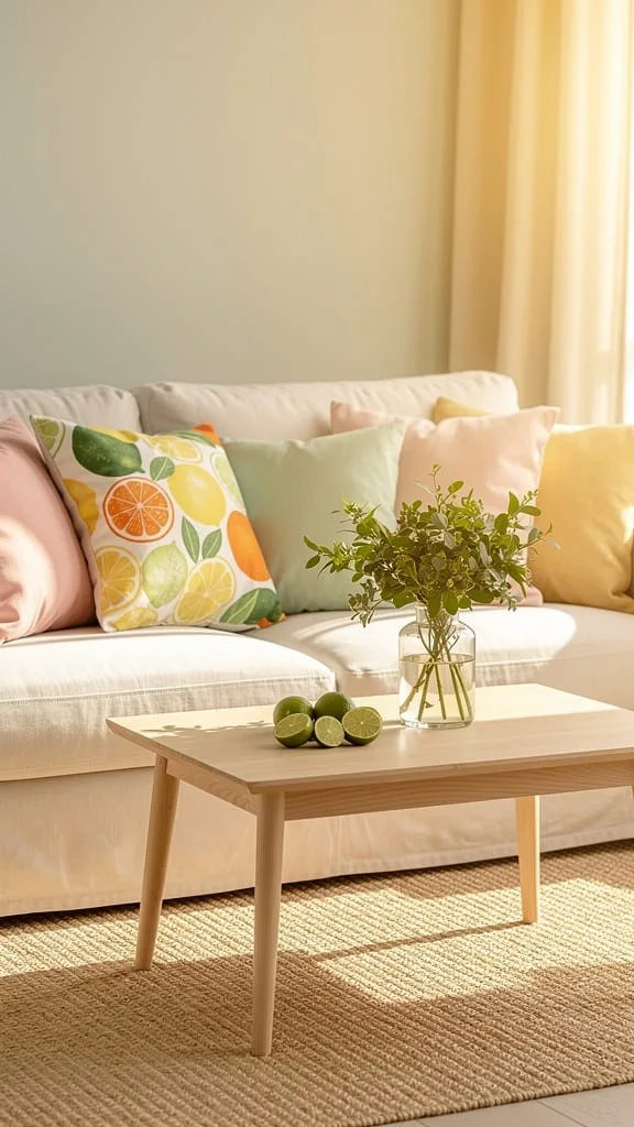 Bright Citrus Pattern Pillows