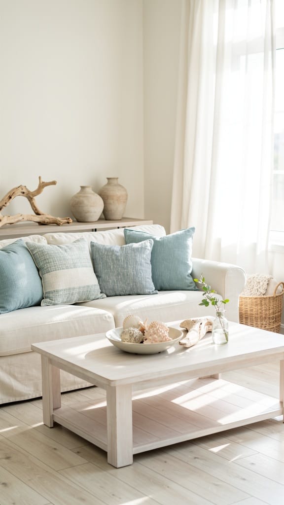 Coastal Blue Linen Pillows