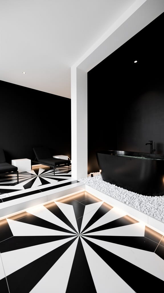Contemporary Black-and-White Lounge