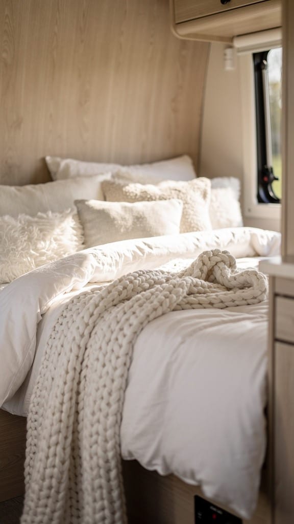 Cozy White Linens and Throw Blankets