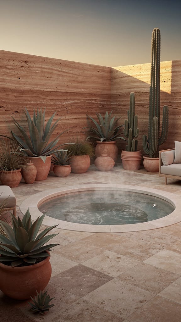Desert Chic Jacuzzi Setup