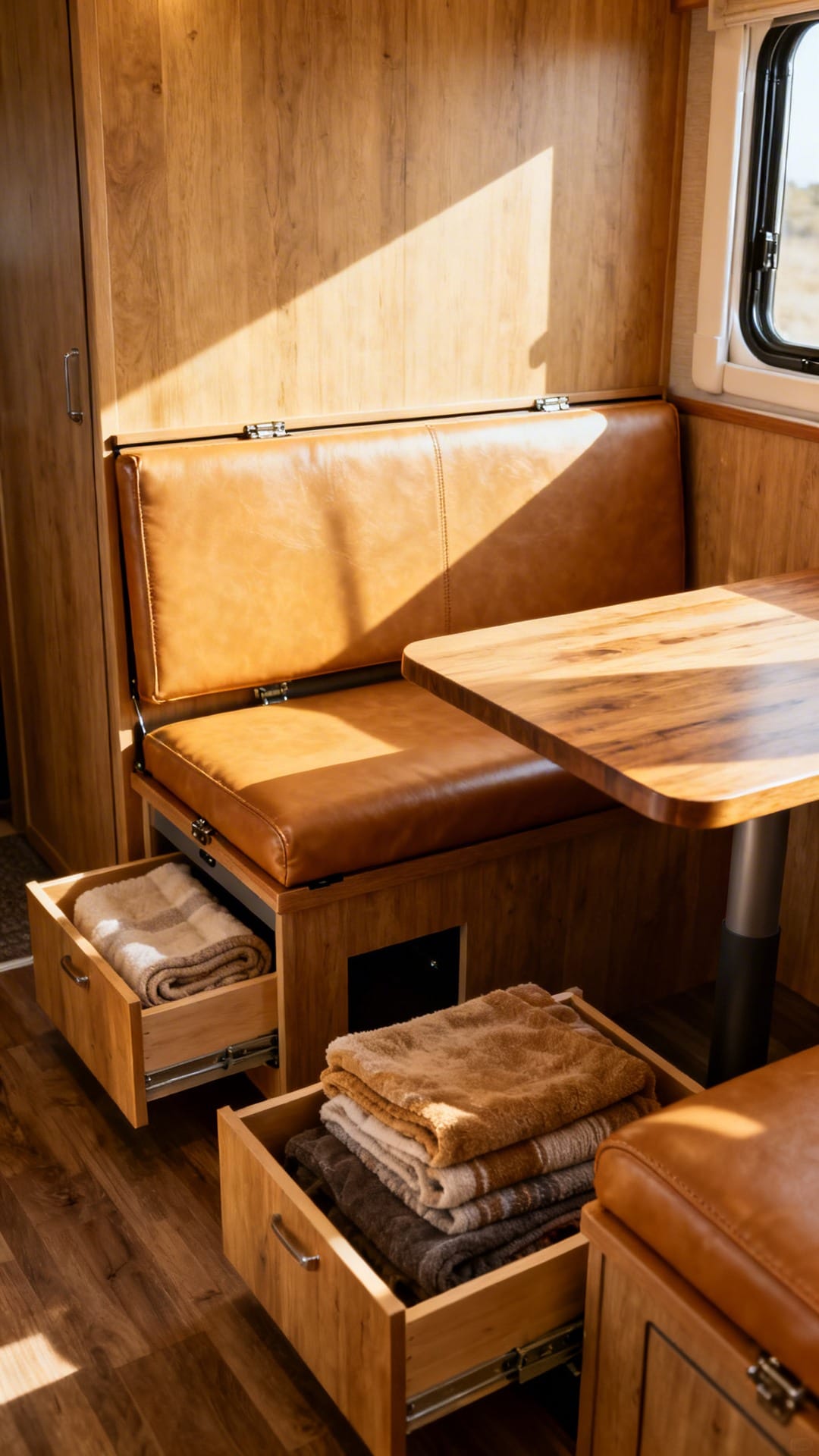 Dual-Purpose Benches for Dining and Storage