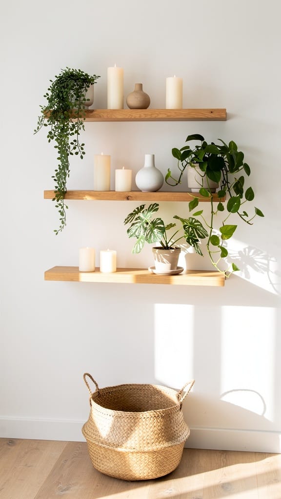 Floating Wood Shelves