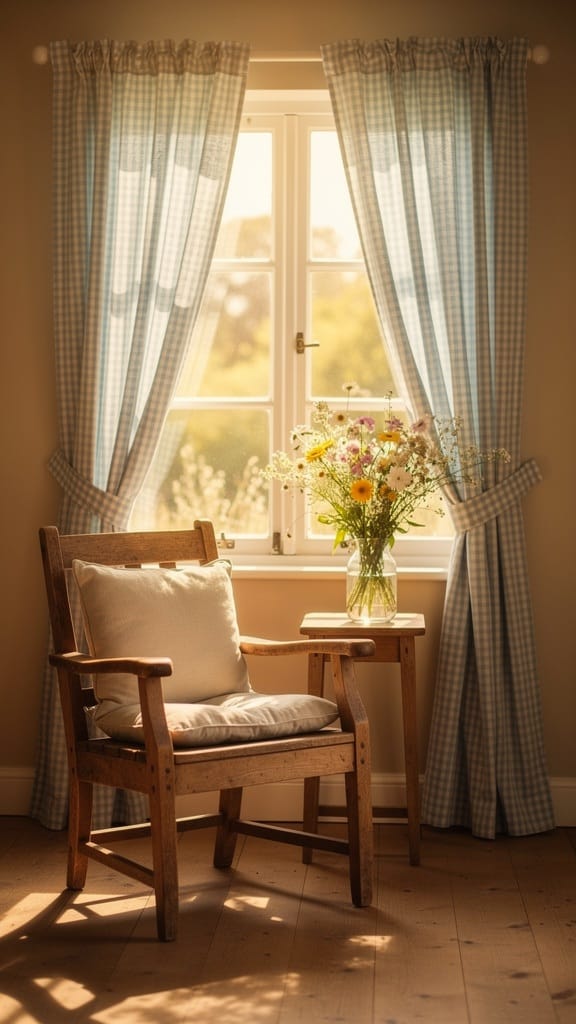 Gingham Check Drapes