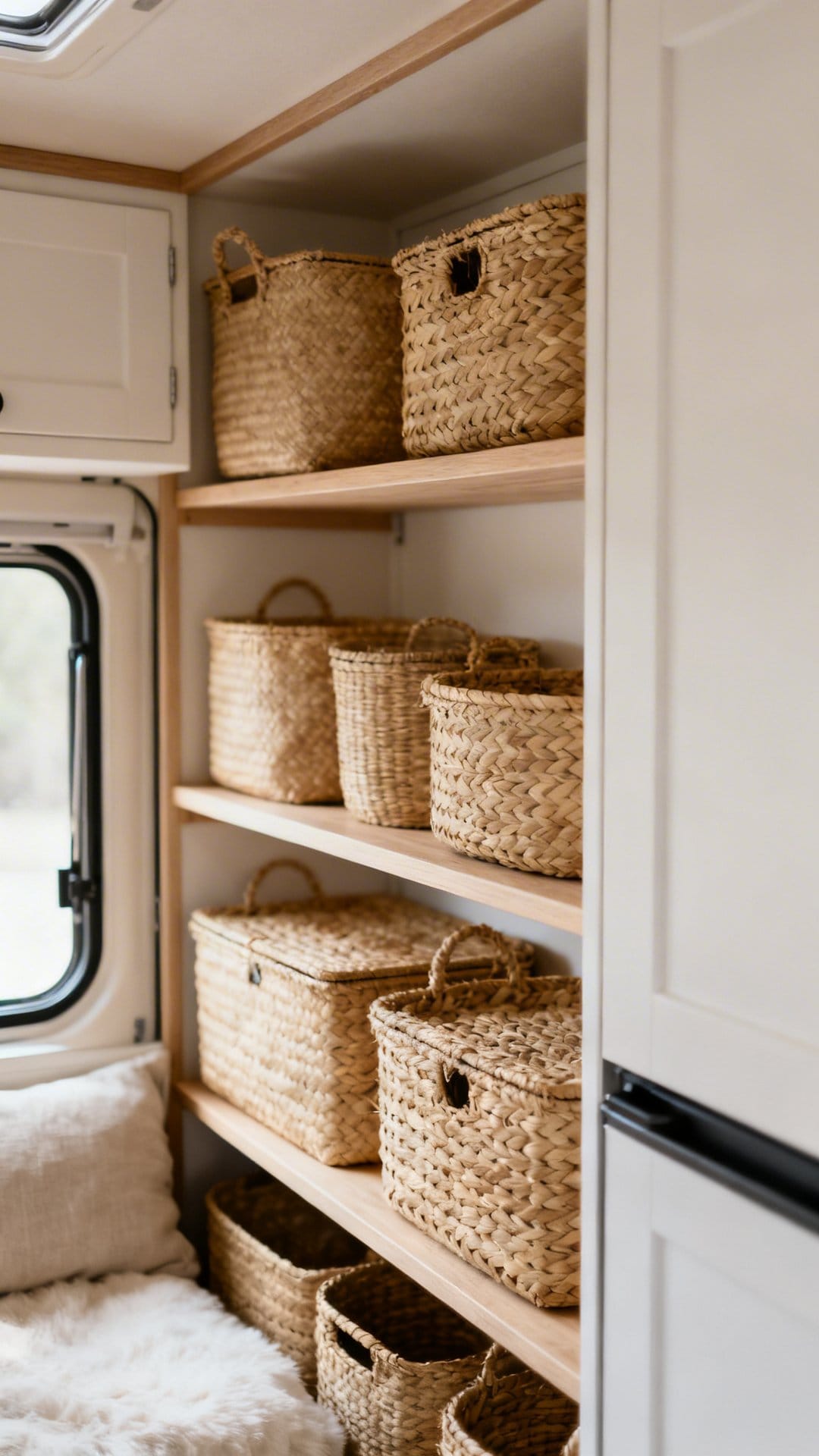 Hidden Storage in Neutral Finishes