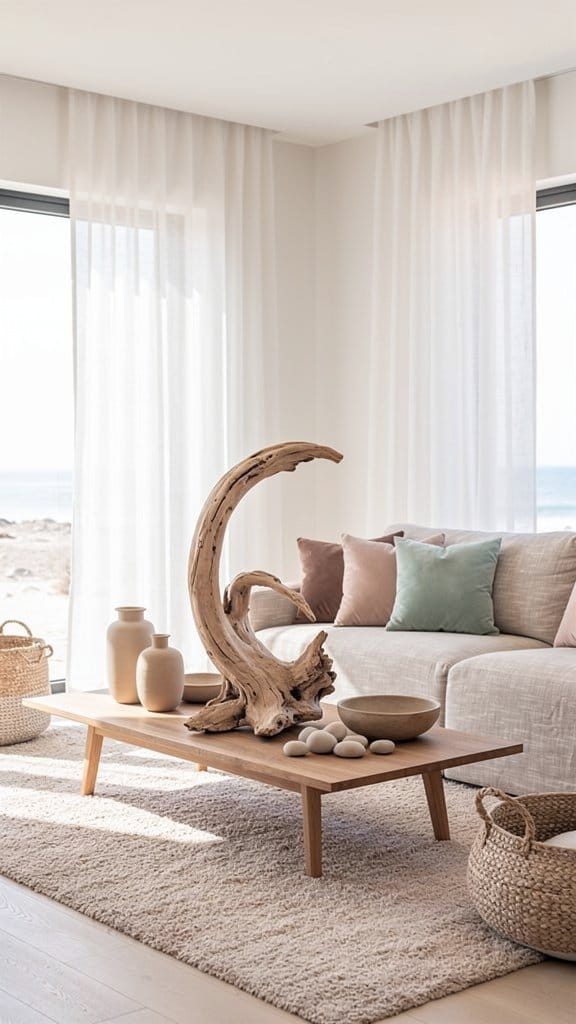 Incorporate Driftwood and Natural Sculptural Pieces