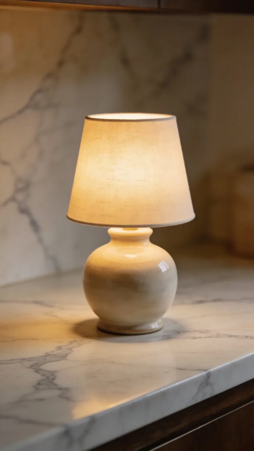 Cozy corner lit by a warm floor lamp instead of a bright overhead light