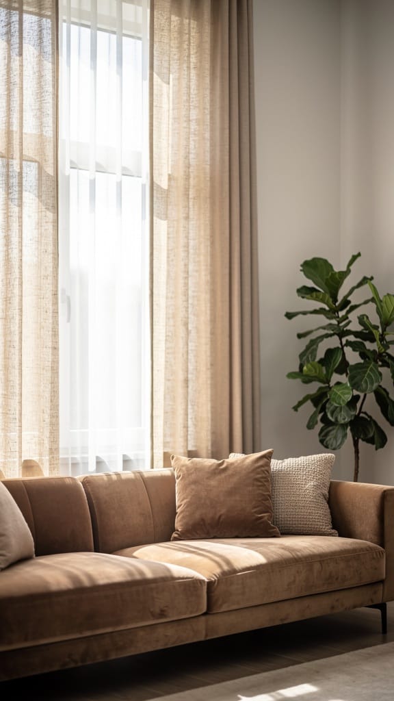 Layered Sheer and Solid Curtains