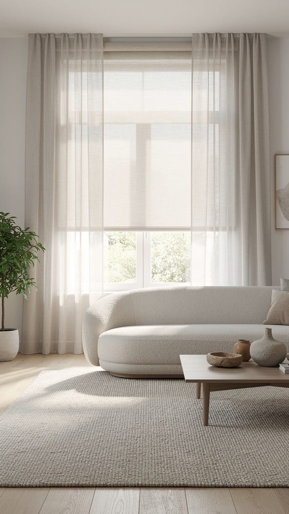 Light-Filtering Roller Shades with Curtains