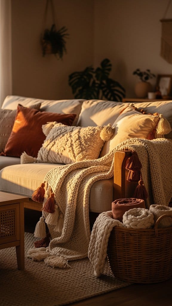 Make It Cozy with Throws and Pillows