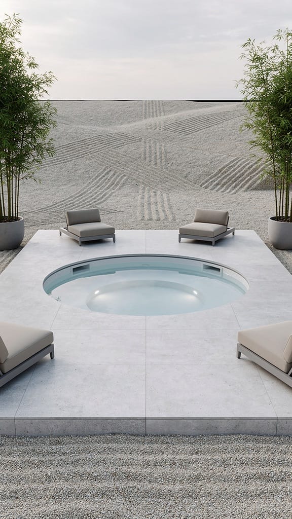 Minimalist Zen Patio Jacuzzi