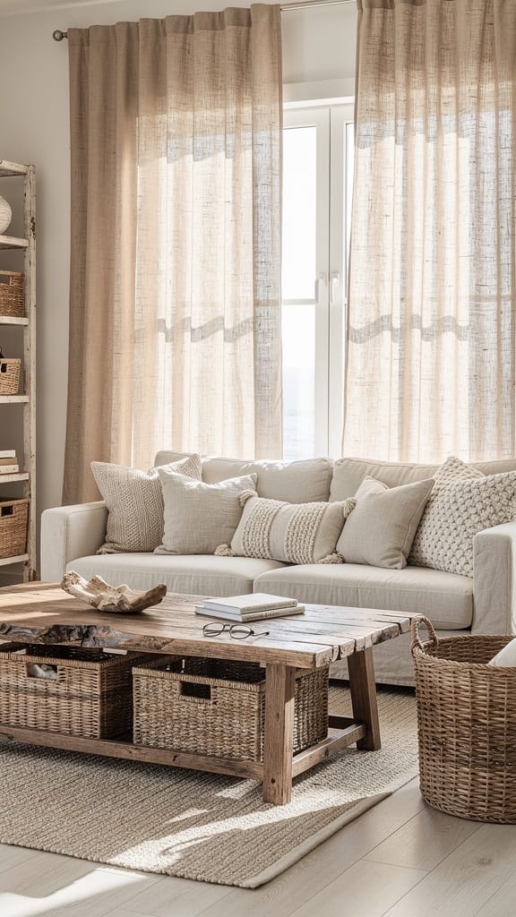 Natural Burlap-Blend Curtains