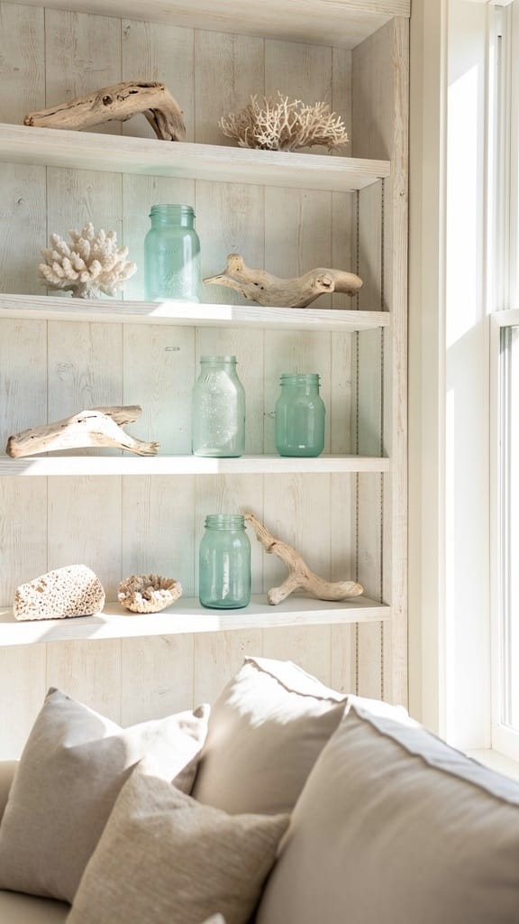 Open Shelving with Coastal Curios