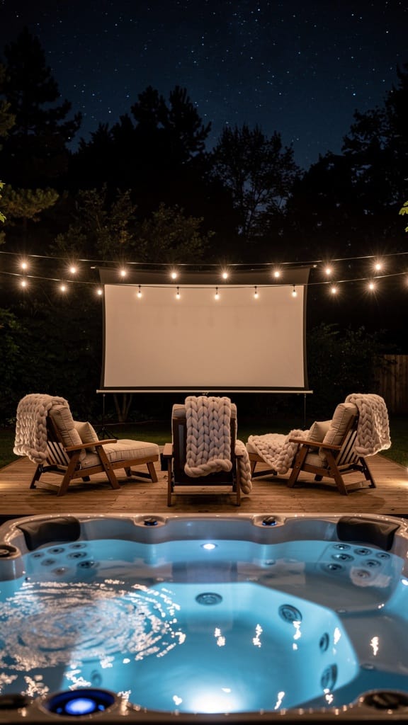 Outdoor Cinema & Jacuzzi Duo