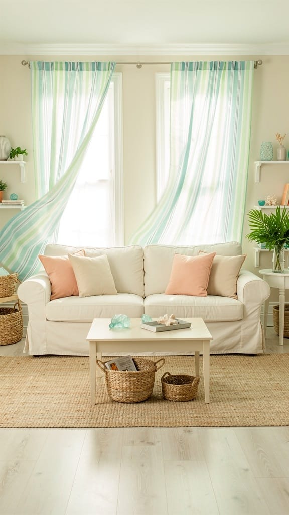 Pastel Striped Curtains
