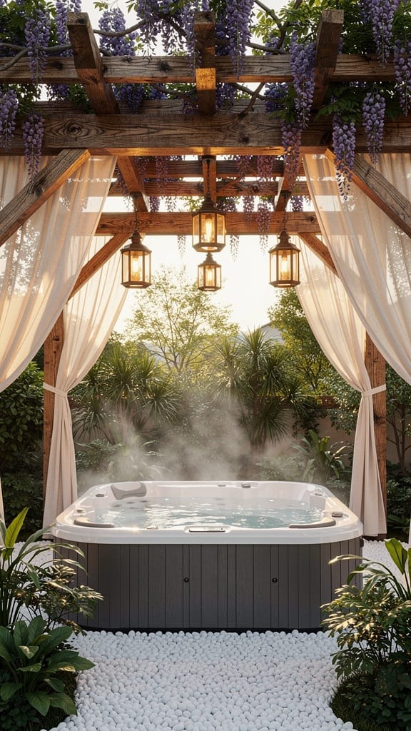 Pergola-Covered Spa