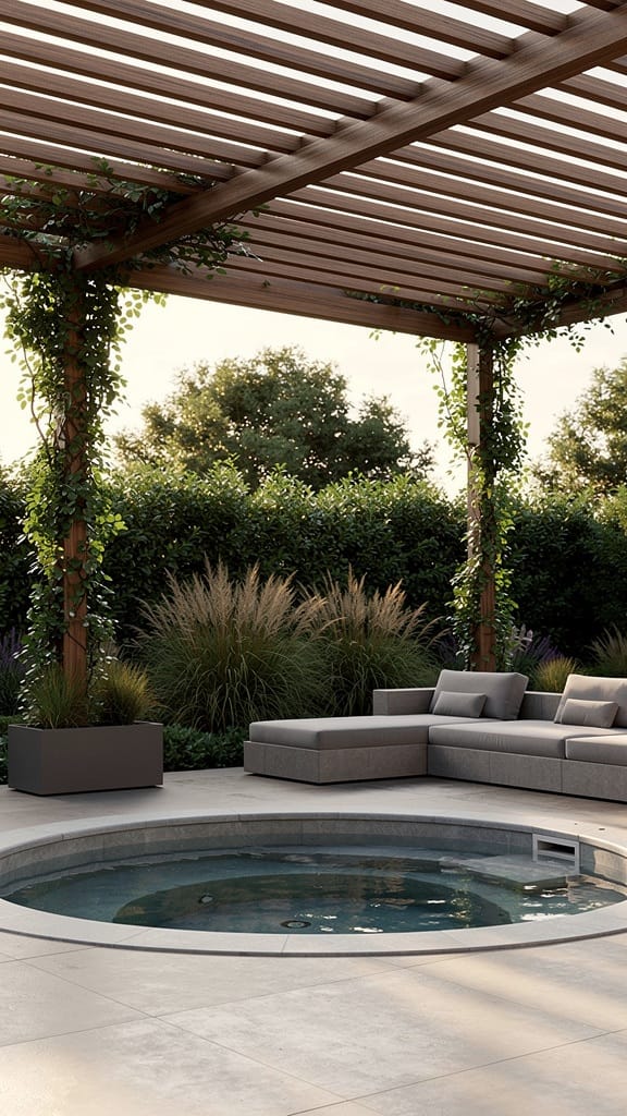 Pergola-Framed Jacuzzi Zone