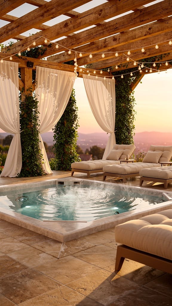 Pergola-Topped Jacuzzi Retreat