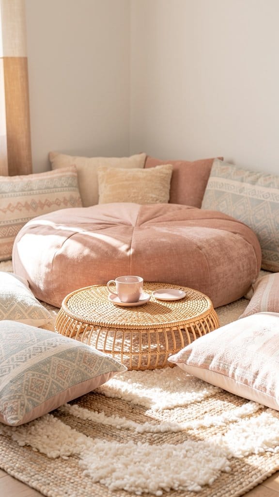 Play with Floor Cushions and Poufs