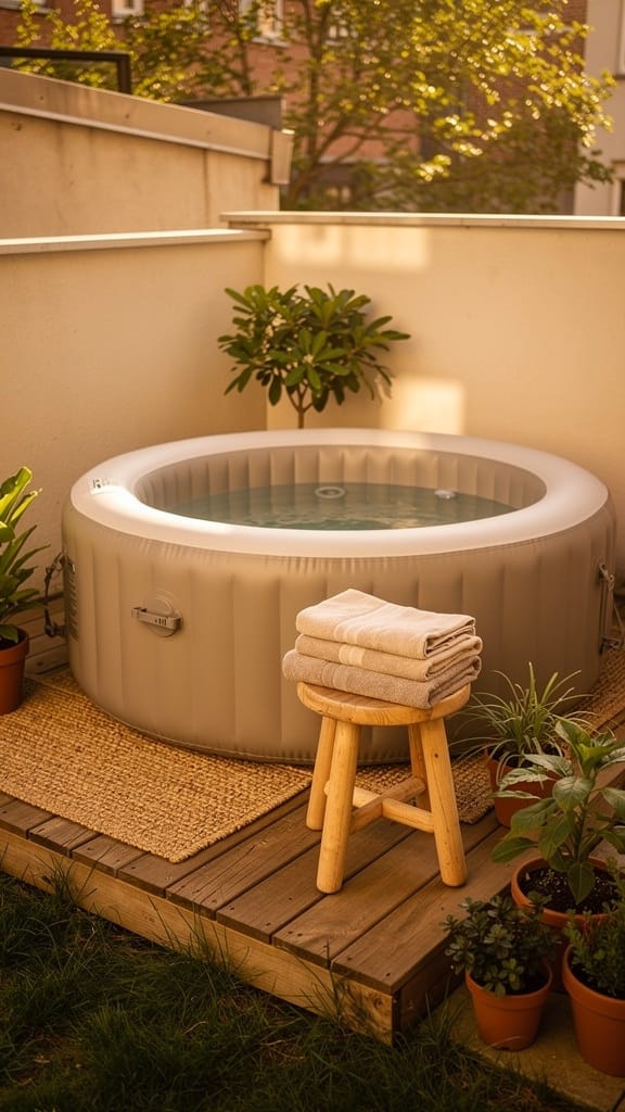 Portable Inflatable Jacuzzi Setup