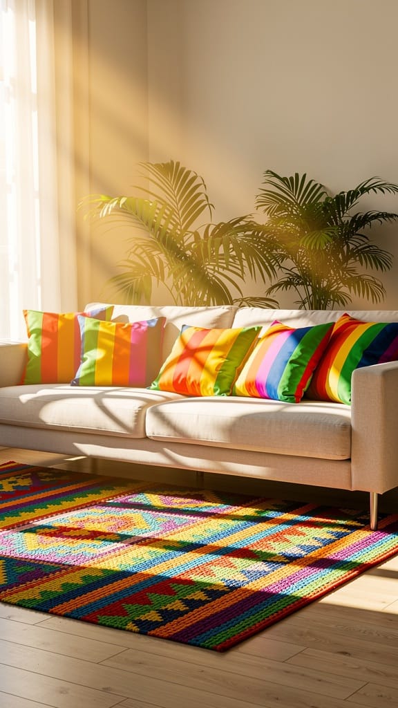 Rainbow Stripe Pillows
