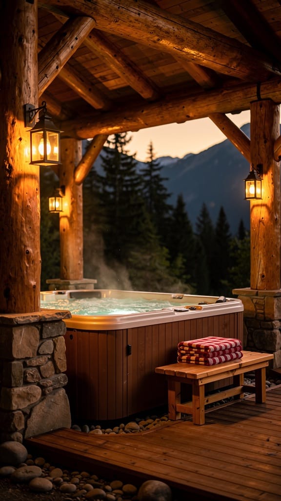 Rustic Cabin-Style Jacuzzi