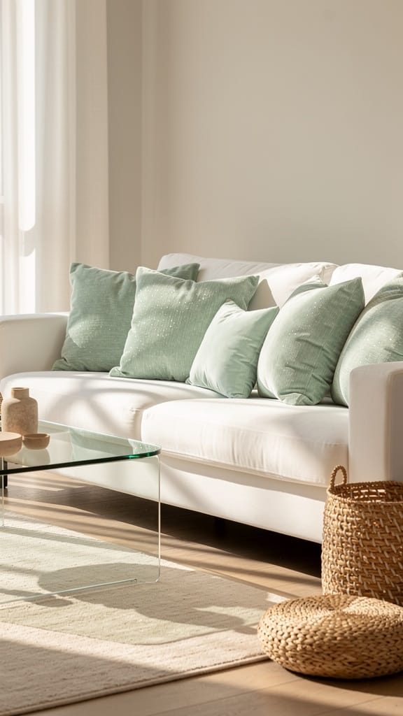 Seafoam Green Chenille Pillows