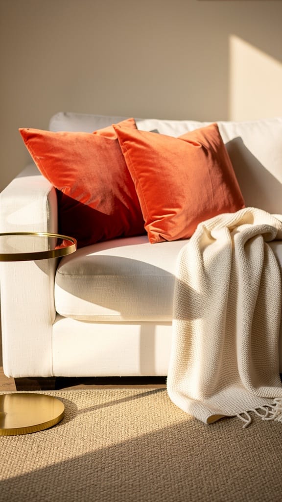 Soft Coral Velvet Pillows