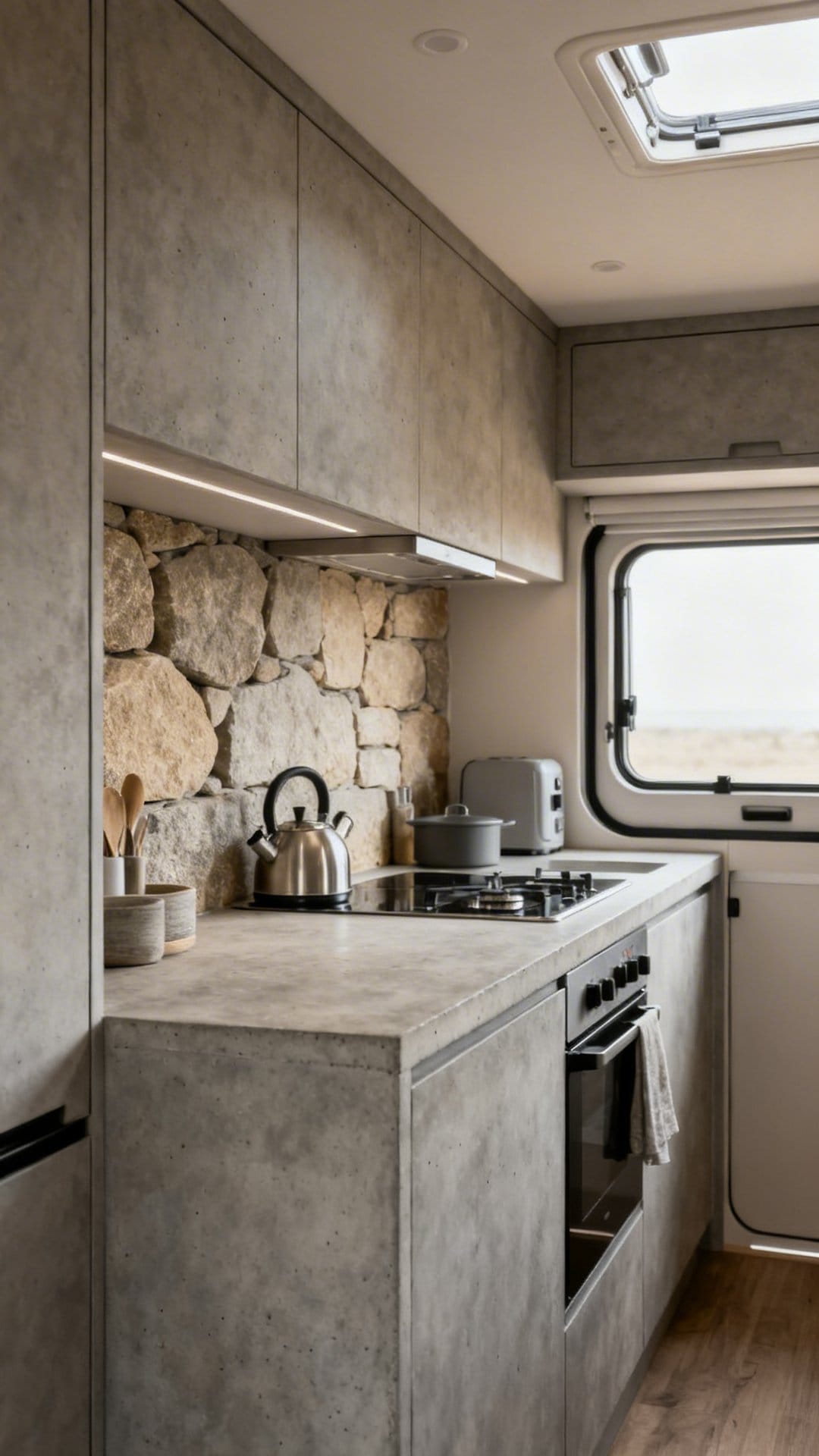 Stone and Concrete Accents for Modern Texture