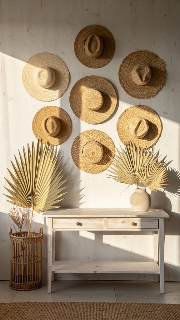 Straw Hats as Wall Decor