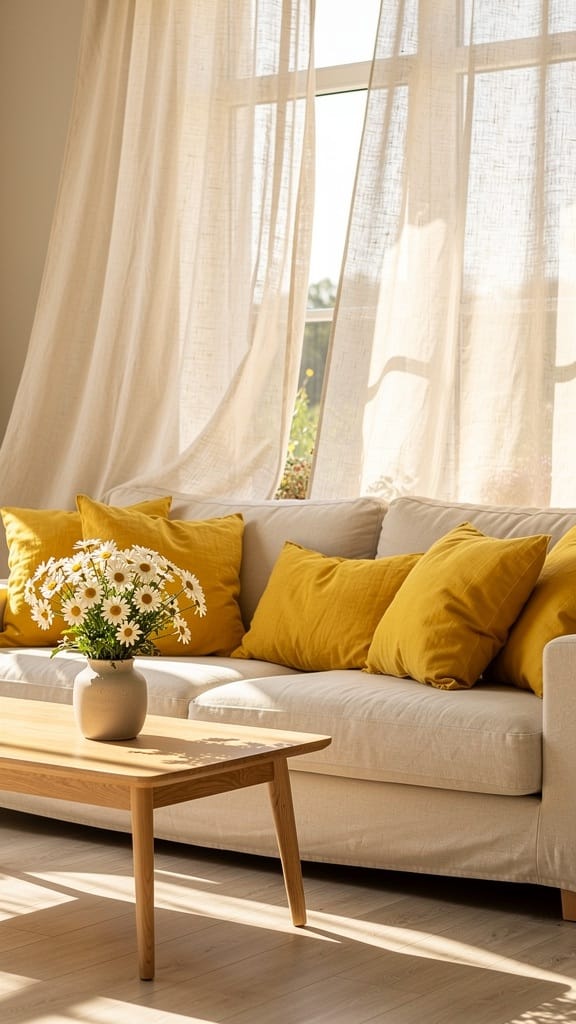 Sunflower Yellow Cotton Pillows