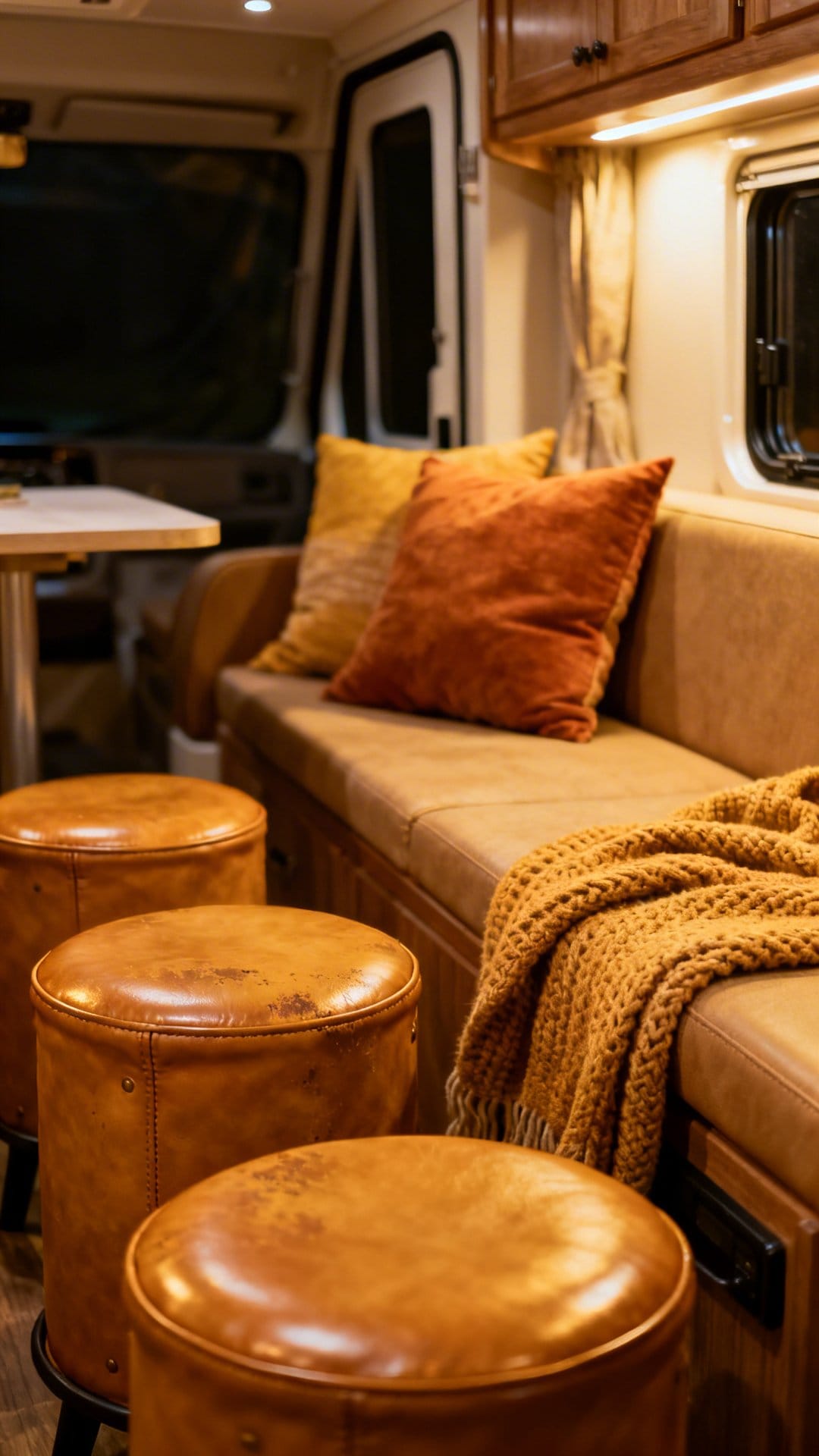 Tan Leather Accents for Sophisticated Warmth