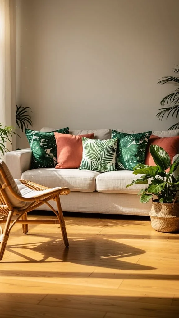 Tropical Palm Print Pillows
