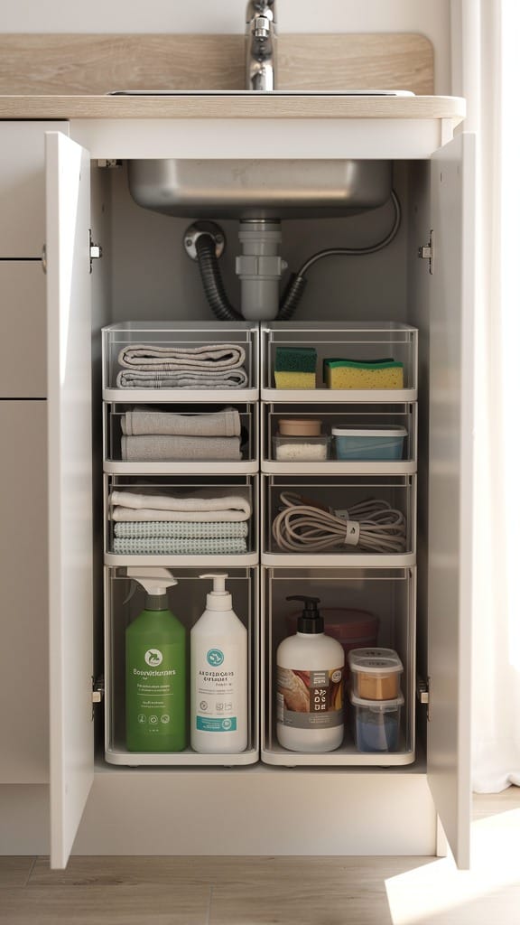 Try Stackable Drawer Units Under the Sink