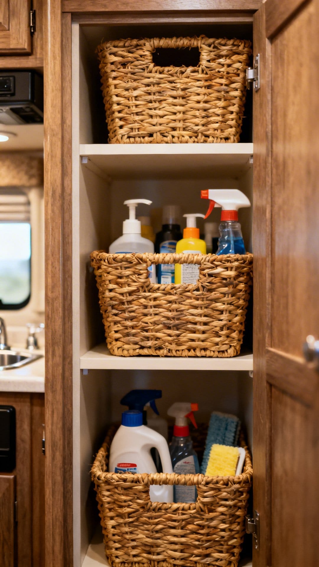 Use Baskets for Under-Sink Storage