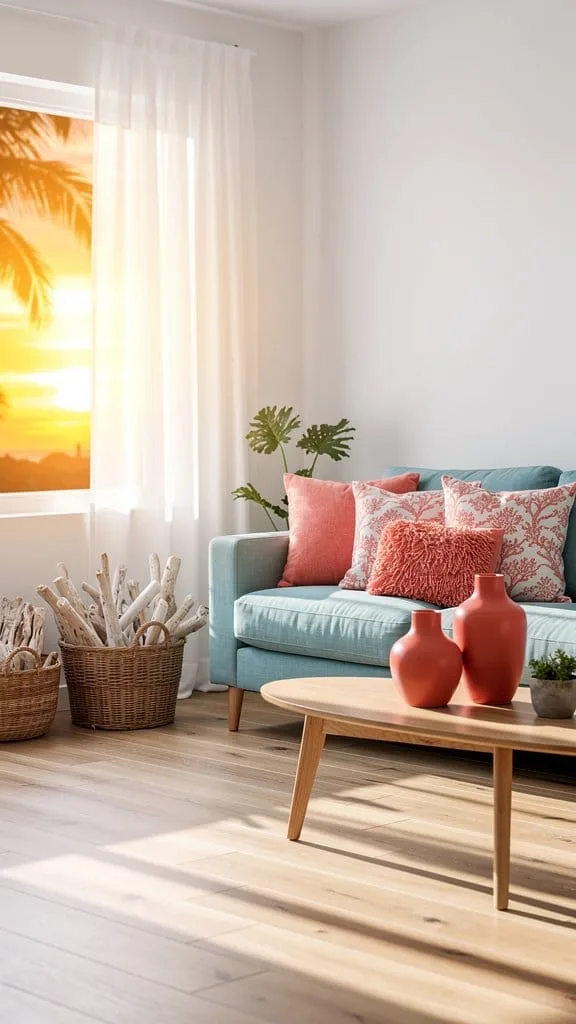 Use Coral Accents for Cheerful Warmth