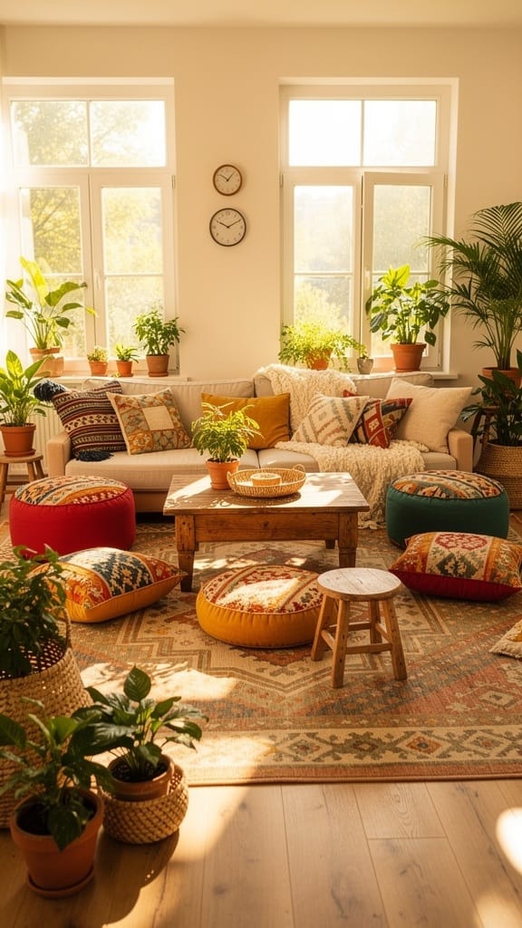 Use Floor Cushions and Poufs