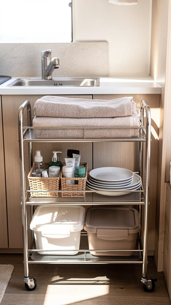 Use a Rolling Cart for Multipurpose Storage