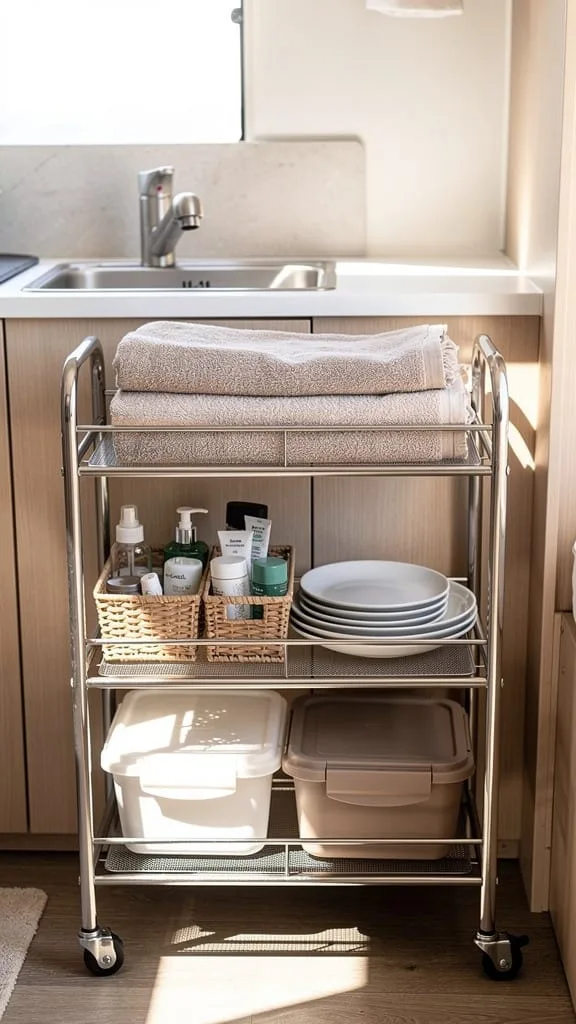 Use a Rolling Cart for Multipurpose Storage
