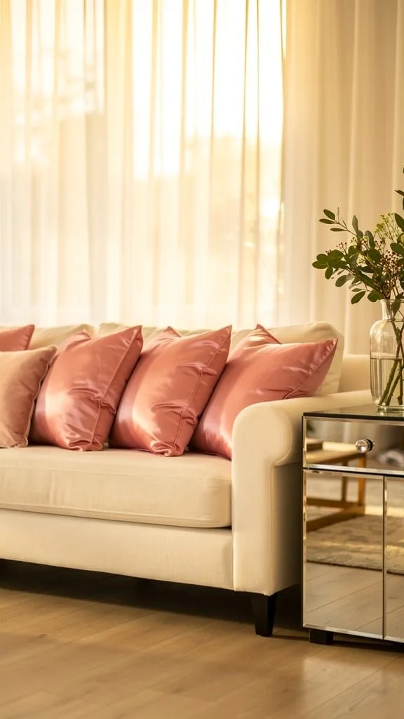 Watermelon Pink Satin Pillows